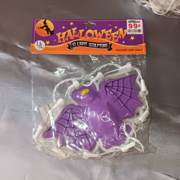 VTG Halloween Lot Light-up Sculpture Set of 3 Bat Ghost Indoor String Lights 90s - Picture 2 of 9